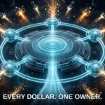 Glowing control platform absorbing chaotic token streams into one orderly flow, symbolising the five-stage Bedrock cost operating model.