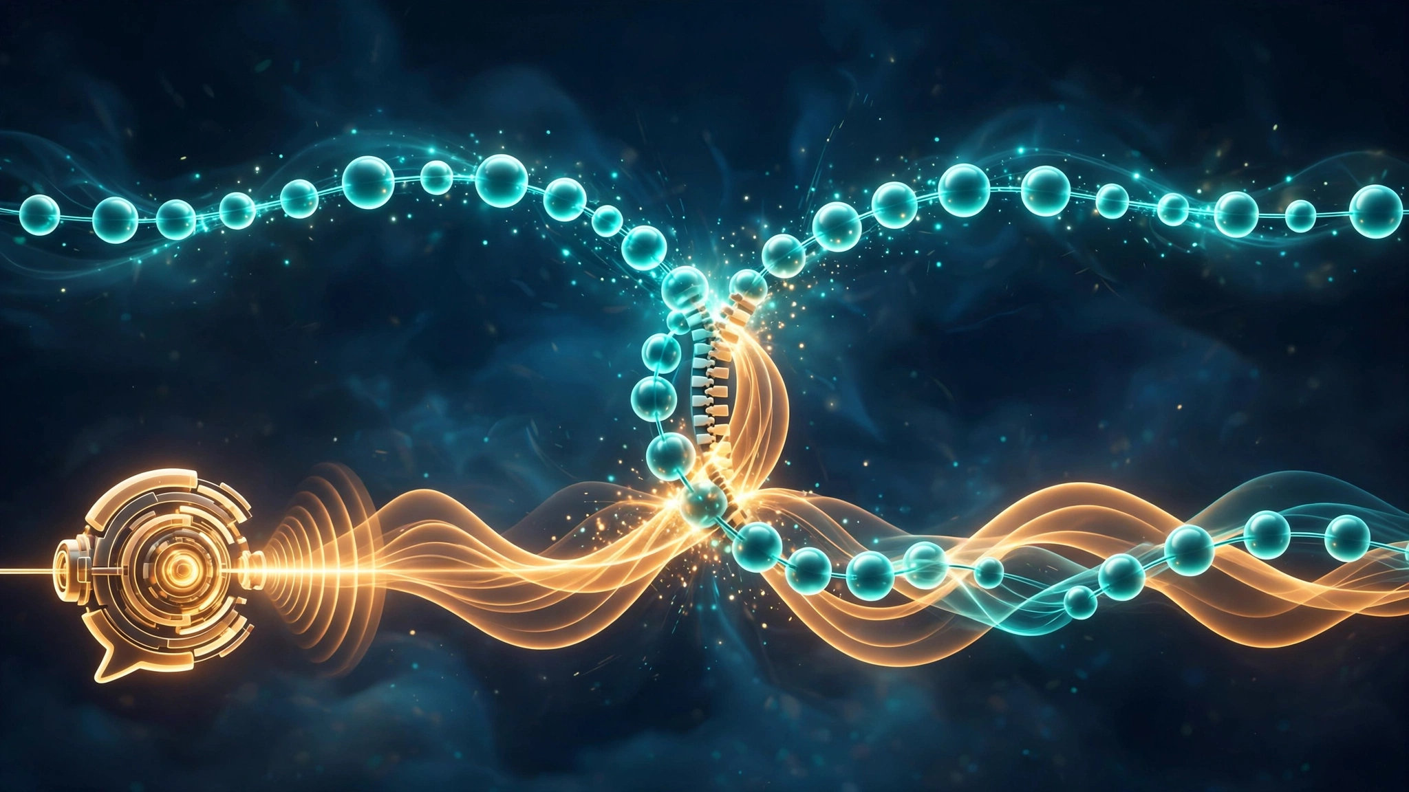 Text tokens and sound waves interlocking to show generation and synthesis overlapping in time