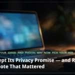 Laptop glowing on a dark desk at night, illustrating Google's quiet privacy-policy change on personalized ads