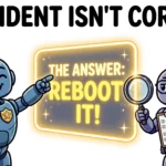 Confident robot pointing at an answer while a careful robot checks it with a checklist and magnifying glass