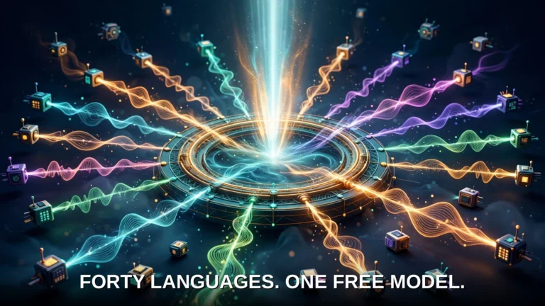 Colorful sound waves from many devices flowing into one glowing open platform